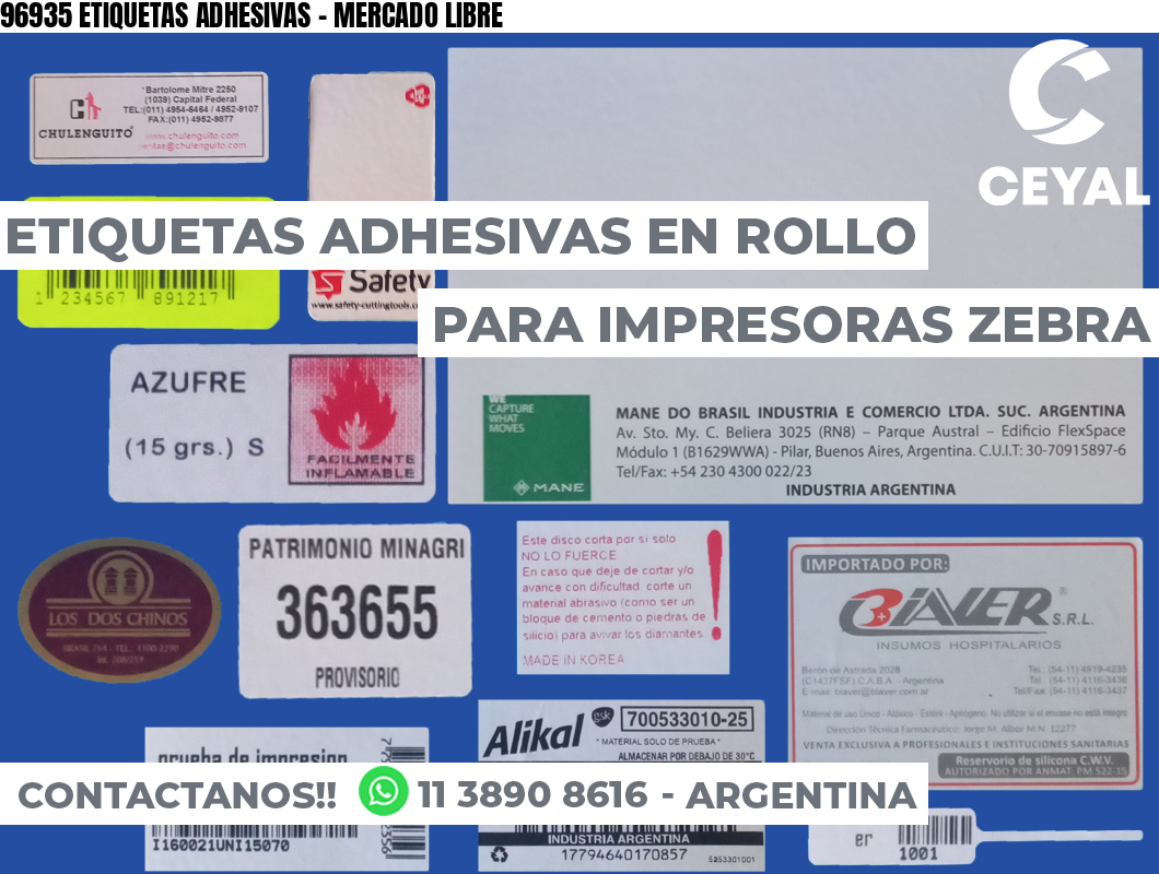 96935 ETIQUETAS ADHESIVAS - MERCADO LIBRE
