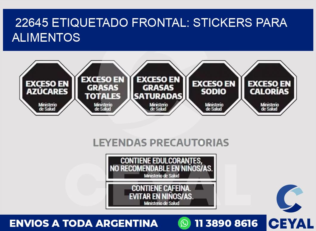22645 ETIQUETADO FRONTAL: STICKERS PARA ALIMENTOS