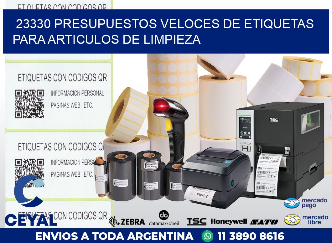 23330 PRESUPUESTOS VELOCES DE ETIQUETAS PARA ARTICULOS DE LIMPIEZA