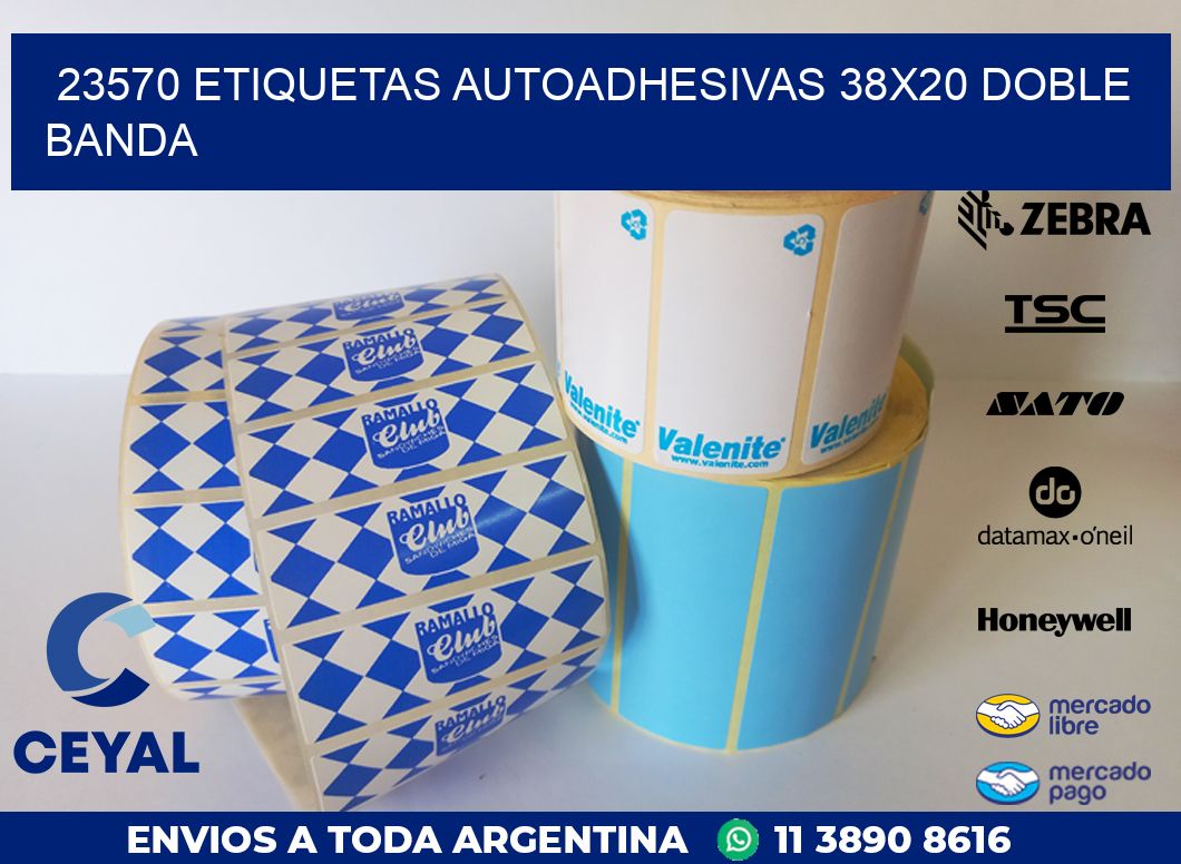 23570 ETIQUETAS AUTOADHESIVAS 38X20 DOBLE BANDA