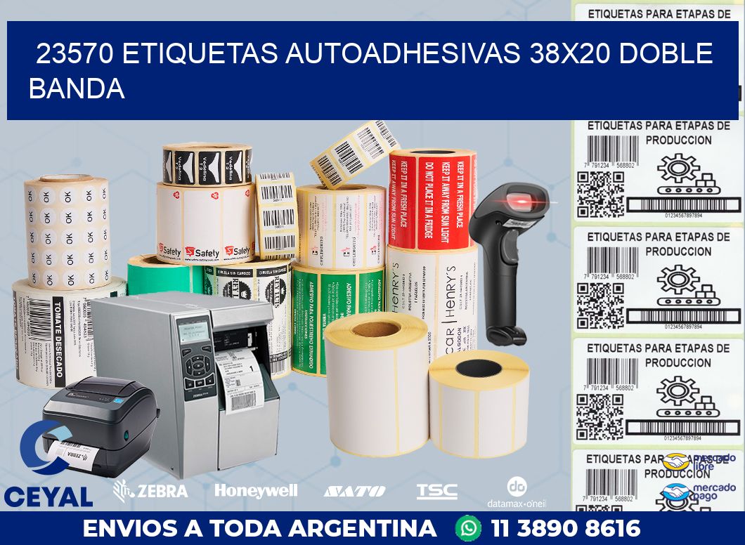 23570 ETIQUETAS AUTOADHESIVAS 38X20 DOBLE BANDA