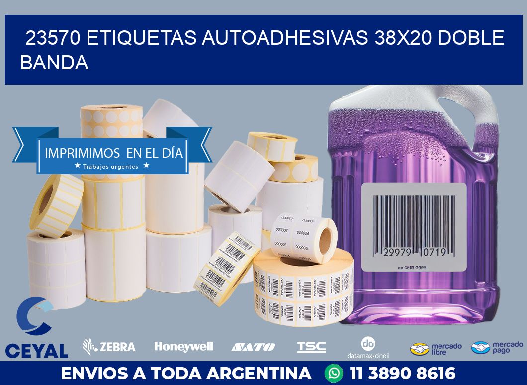 23570 ETIQUETAS AUTOADHESIVAS 38X20 DOBLE BANDA