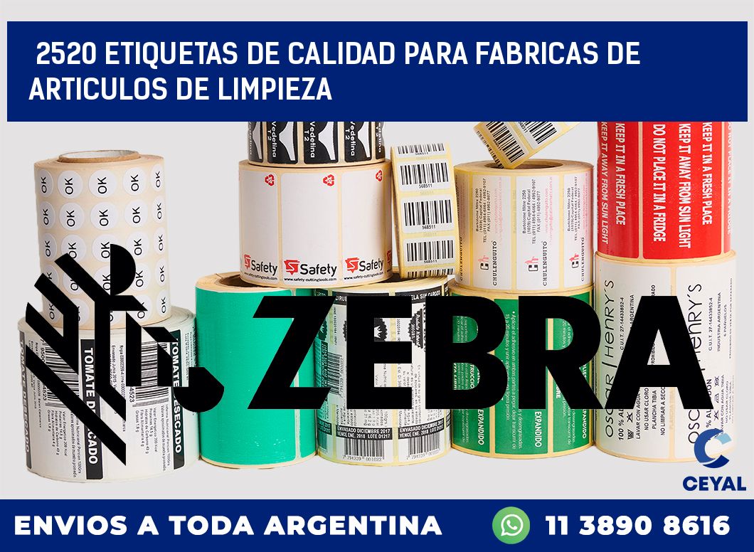 2520 ETIQUETAS DE CALIDAD PARA FABRICAS DE ARTICULOS DE LIMPIEZA