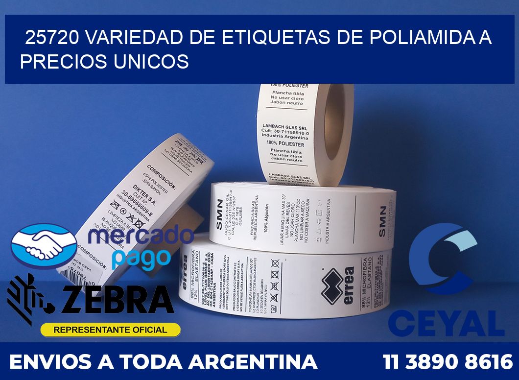 25720 VARIEDAD DE ETIQUETAS DE POLIAMIDA A PRECIOS UNICOS