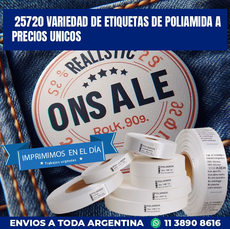 25720 VARIEDAD DE ETIQUETAS DE POLIAMIDA A PRECIOS UNICOS