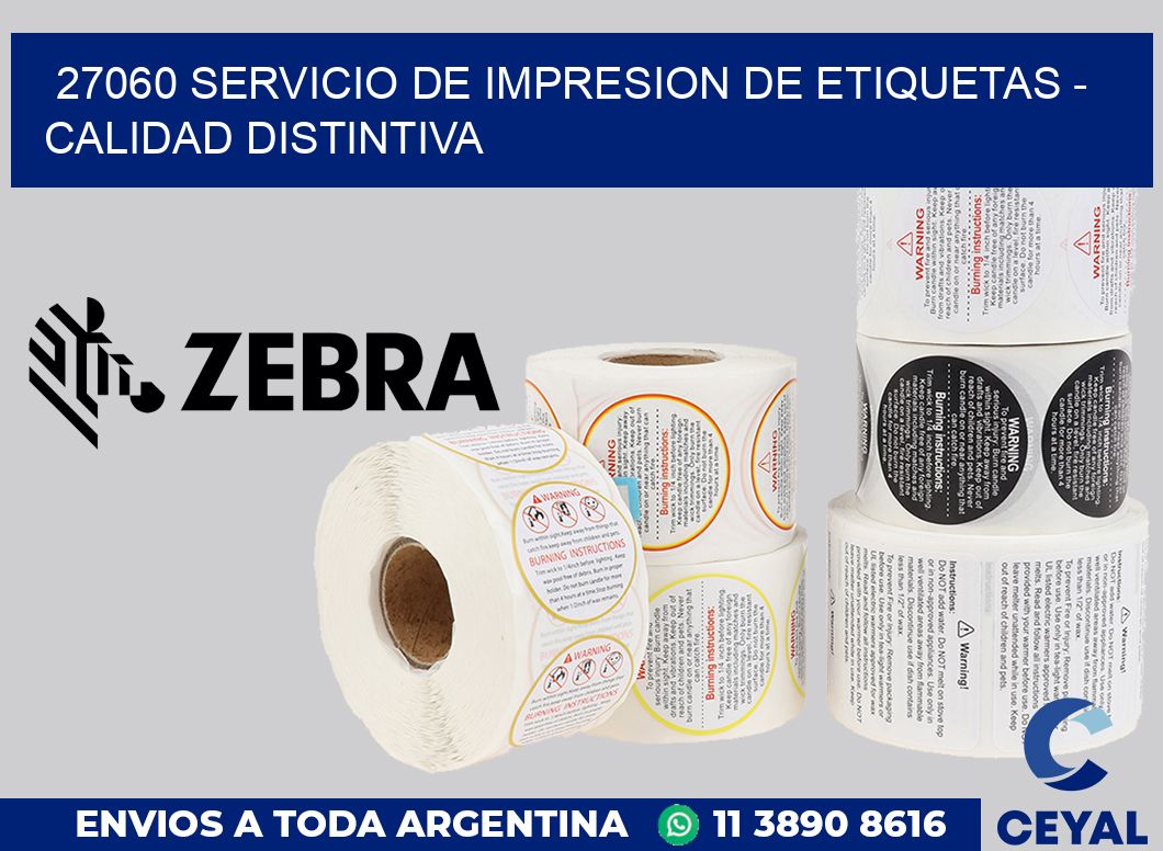 27060 SERVICIO DE IMPRESION DE ETIQUETAS - CALIDAD DISTINTIVA
