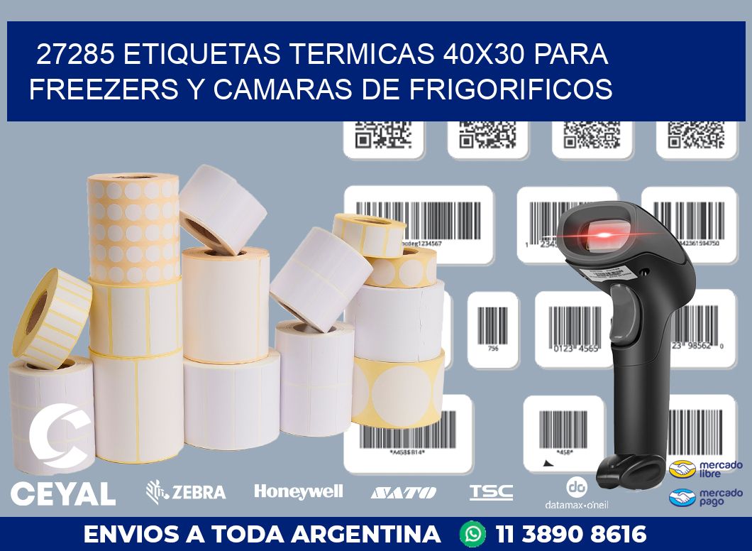 27285 ETIQUETAS TERMICAS 40X30 PARA FREEZERS Y CAMARAS DE FRIGORIFICOS