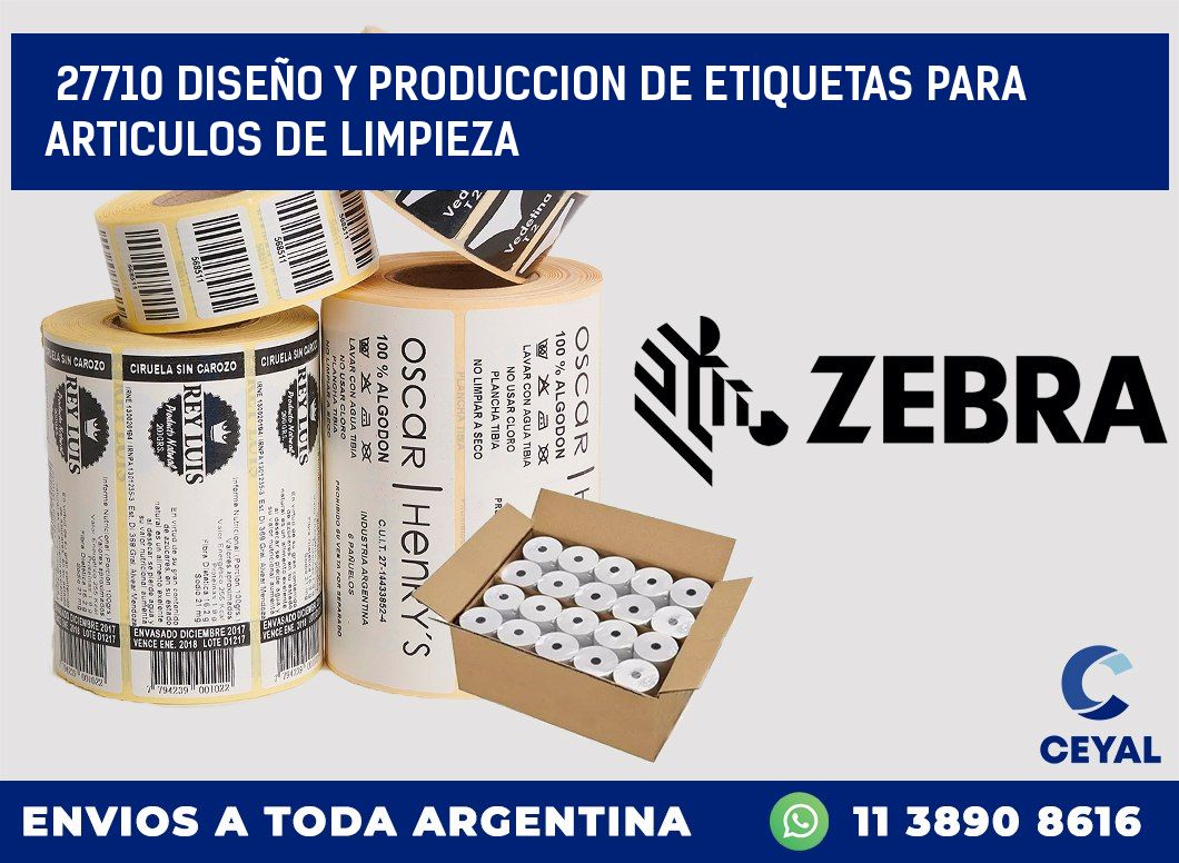 27710 DISEÑO Y PRODUCCION DE ETIQUETAS PARA ARTICULOS DE LIMPIEZA