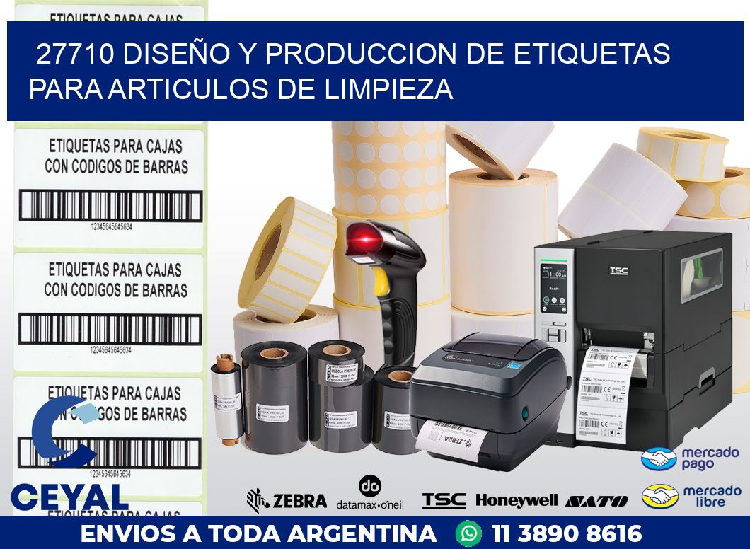 27710 DISEÑO Y PRODUCCION DE ETIQUETAS PARA ARTICULOS DE LIMPIEZA
