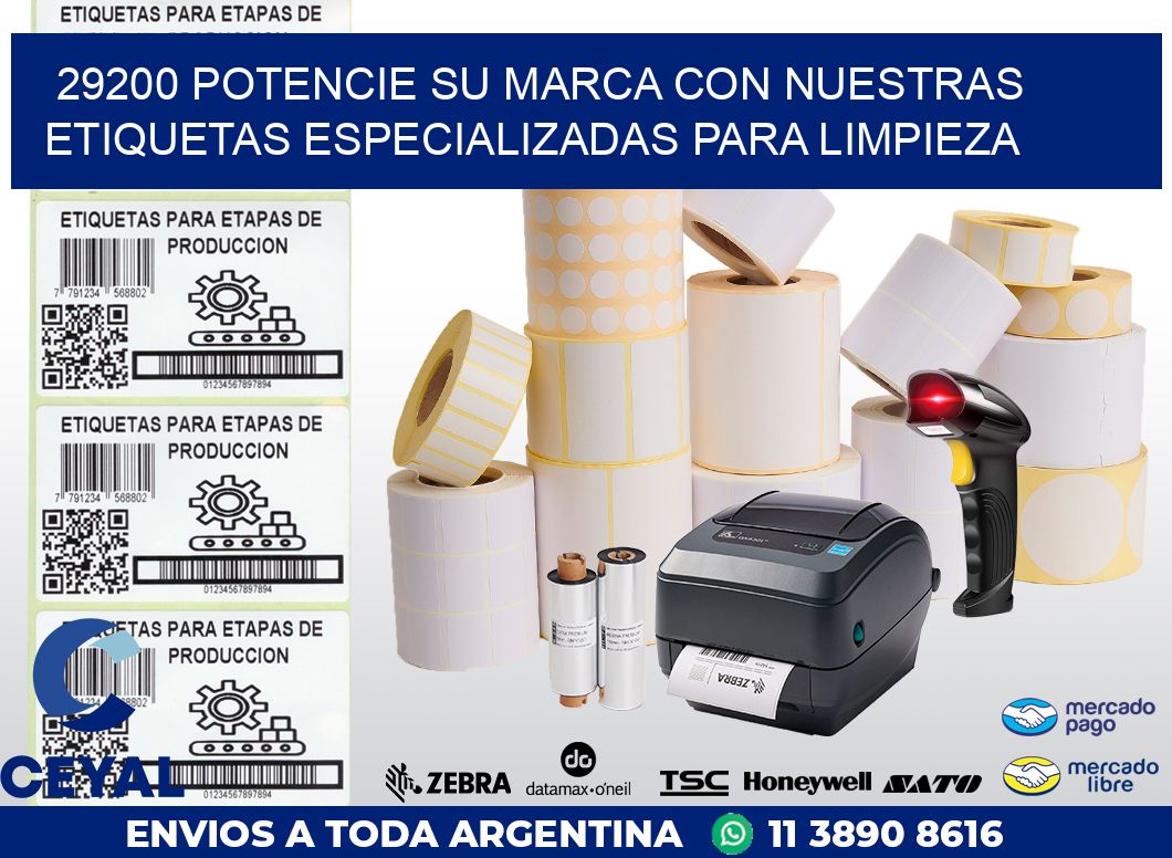 29200 POTENCIE SU MARCA CON NUESTRAS ETIQUETAS ESPECIALIZADAS PARA LIMPIEZA