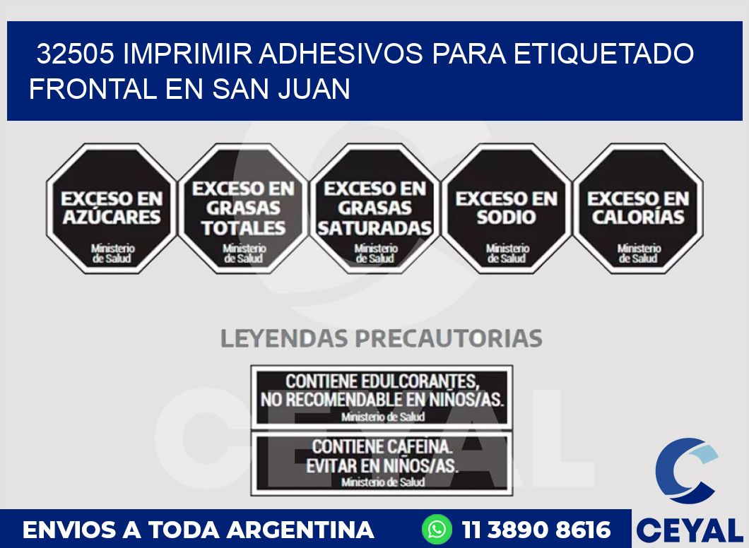 32505 IMPRIMIR ADHESIVOS PARA ETIQUETADO FRONTAL EN SAN JUAN