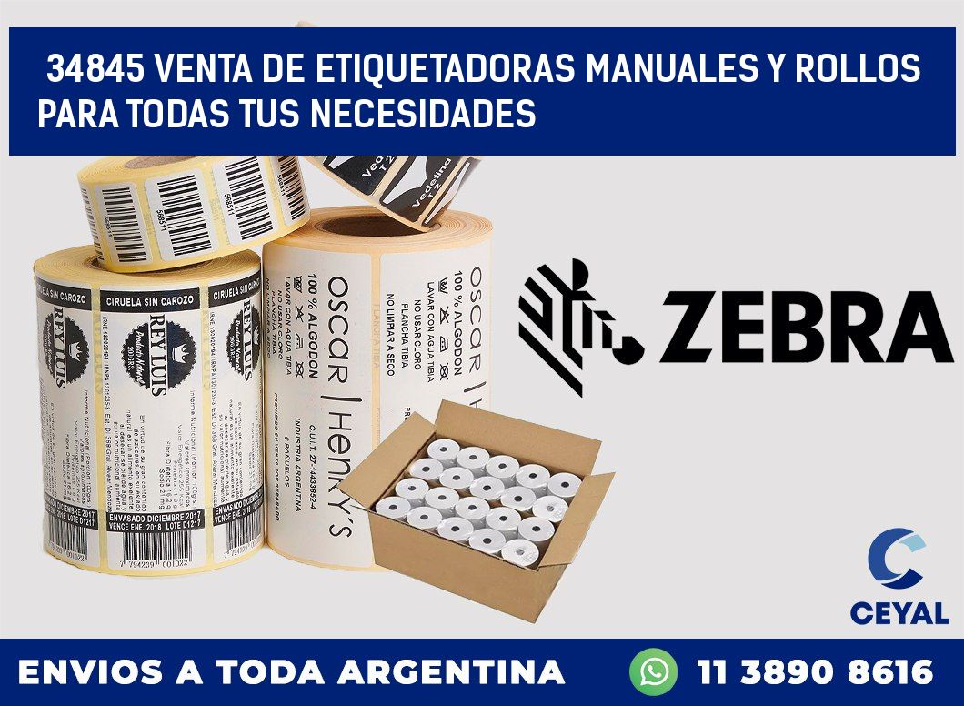 34845 VENTA DE ETIQUETADORAS MANUALES Y ROLLOS PARA TODAS TUS NECESIDADES
