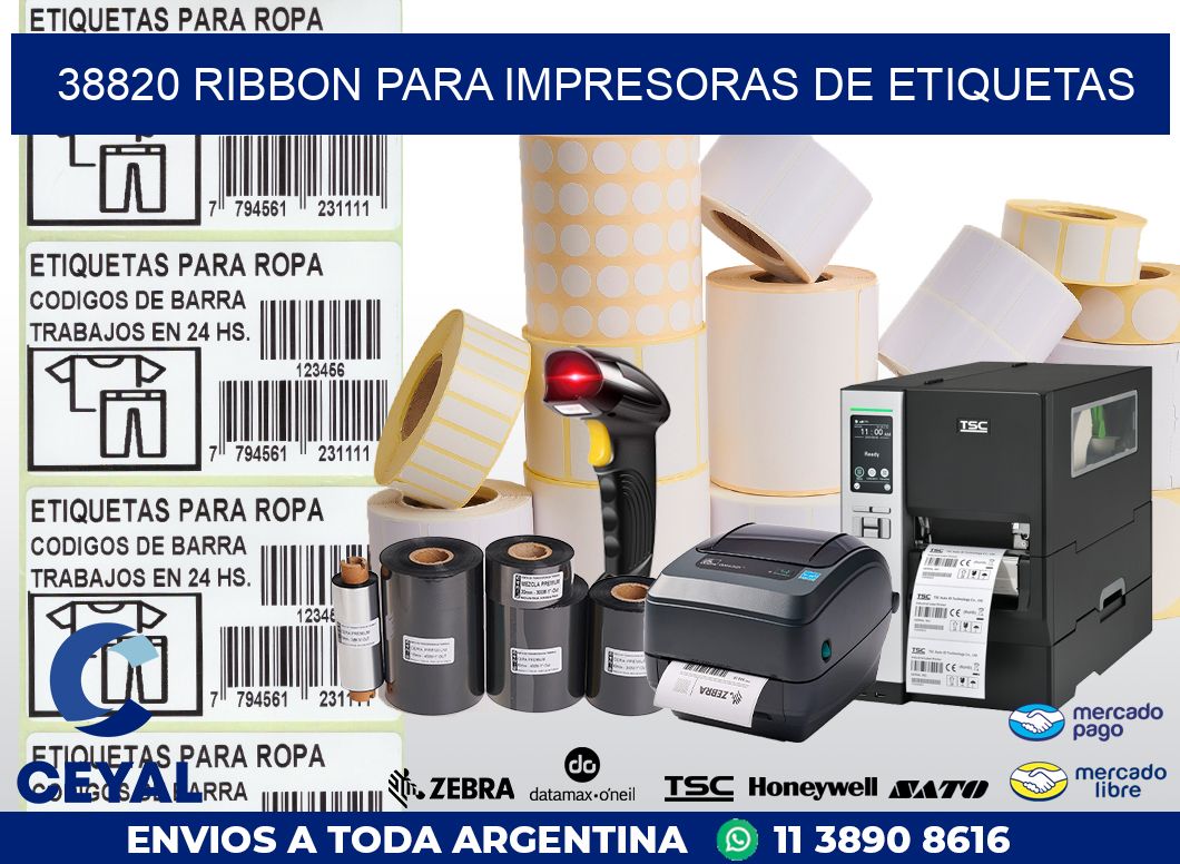38820 RIBBON PARA IMPRESORAS DE ETIQUETAS