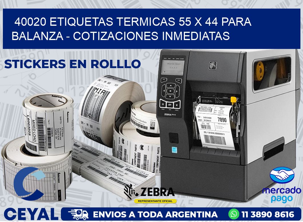 40020 ETIQUETAS TERMICAS 55 X 44 PARA BALANZA - COTIZACIONES INMEDIATAS