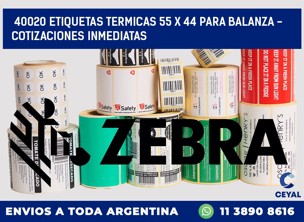 40020 ETIQUETAS TERMICAS 55 X 44 PARA BALANZA - COTIZACIONES INMEDIATAS