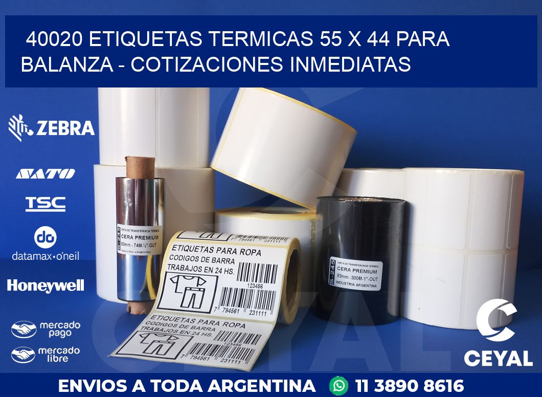 40020 ETIQUETAS TERMICAS 55 X 44 PARA BALANZA – COTIZACIONES INMEDIATAS