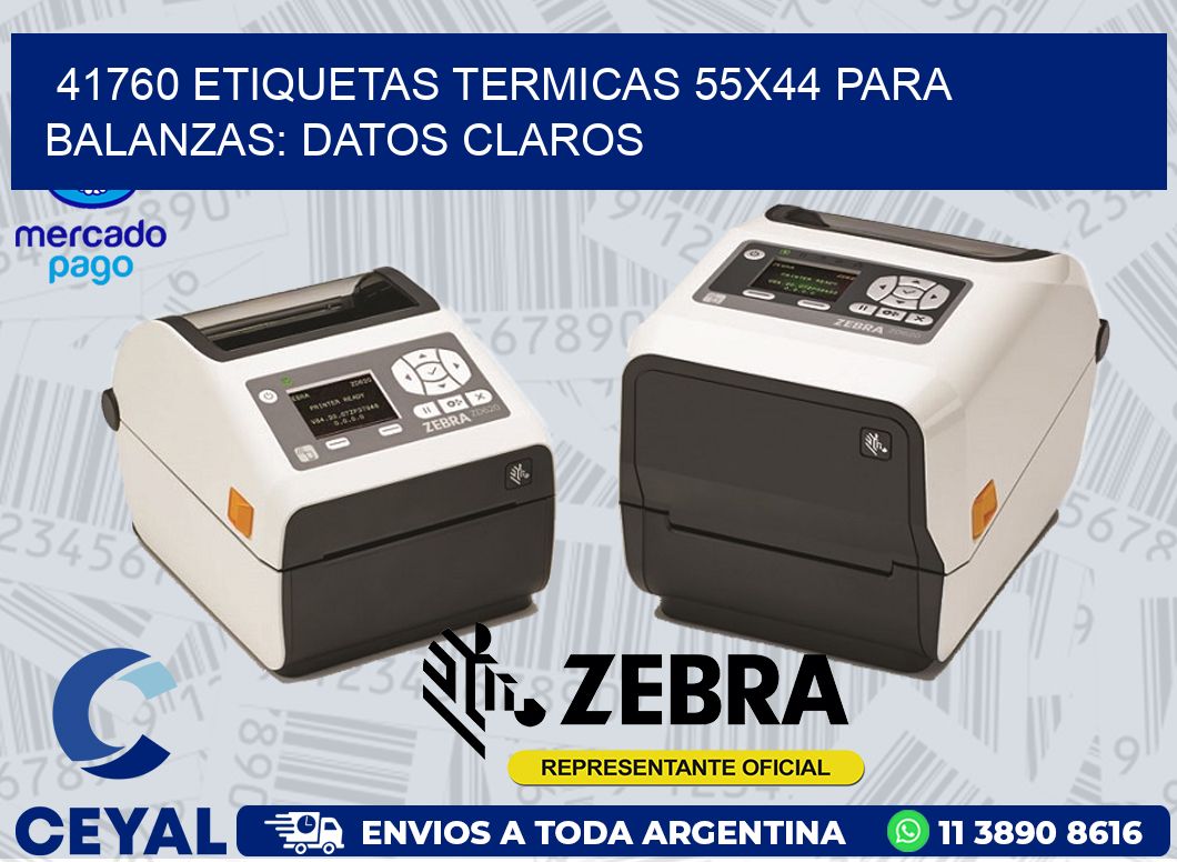 41760 ETIQUETAS TERMICAS 55X44 PARA BALANZAS: DATOS CLAROS