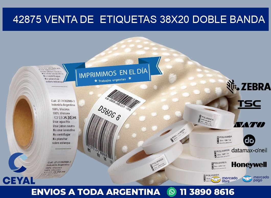 42875 VENTA DE  ETIQUETAS 38X20 DOBLE BANDA