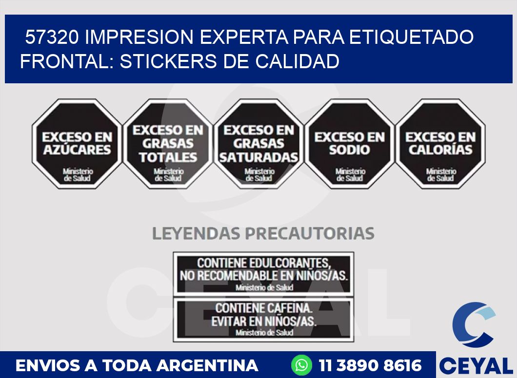57320 IMPRESION EXPERTA PARA ETIQUETADO FRONTAL: STICKERS DE CALIDAD