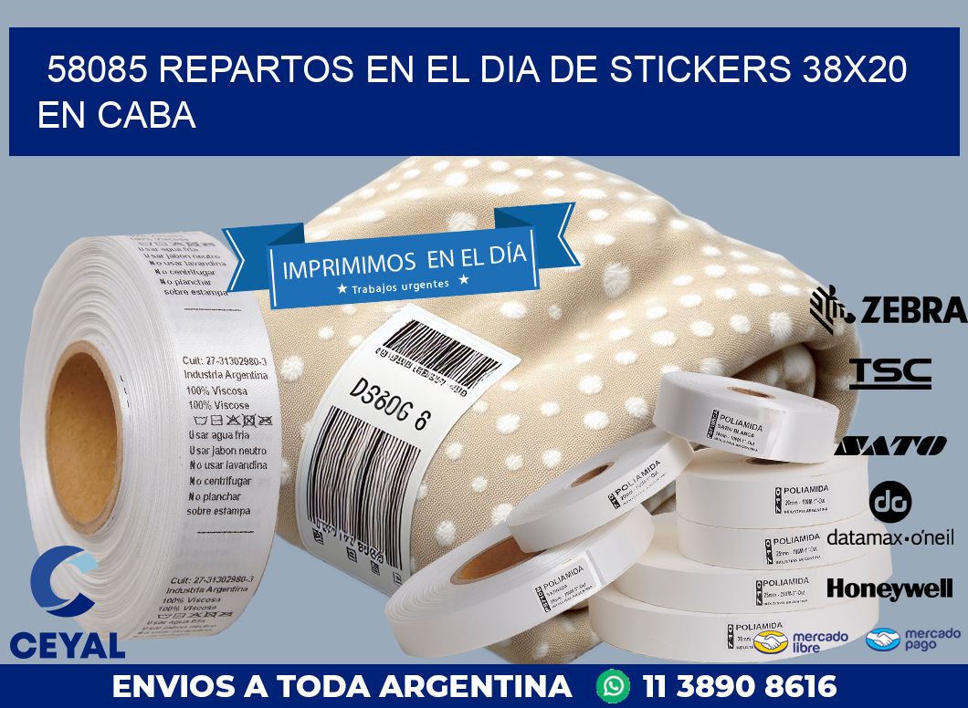 58085 REPARTOS EN EL DIA DE STICKERS 38X20 EN CABA