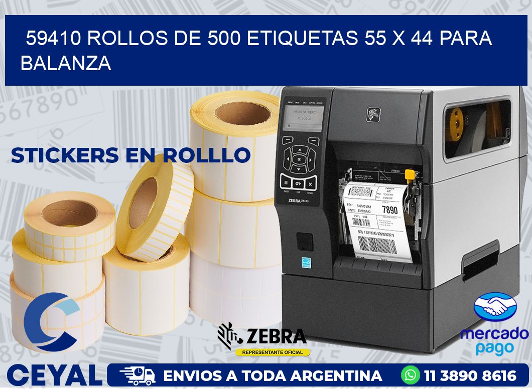 59410 ROLLOS DE 500 ETIQUETAS 55 X 44 PARA BALANZA
