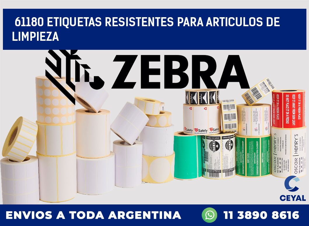 61180 ETIQUETAS RESISTENTES PARA ARTICULOS DE LIMPIEZA