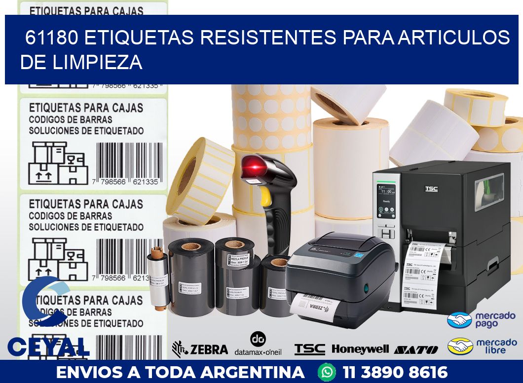 61180 ETIQUETAS RESISTENTES PARA ARTICULOS DE LIMPIEZA