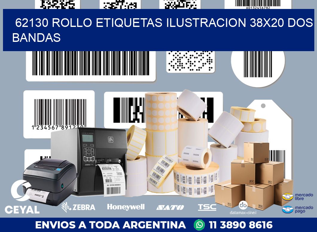 62130 ROLLO ETIQUETAS ILUSTRACION 38X20 DOS BANDAS