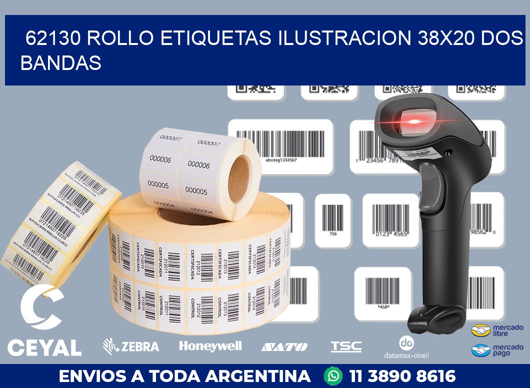 62130 ROLLO ETIQUETAS ILUSTRACION 38X20 DOS BANDAS