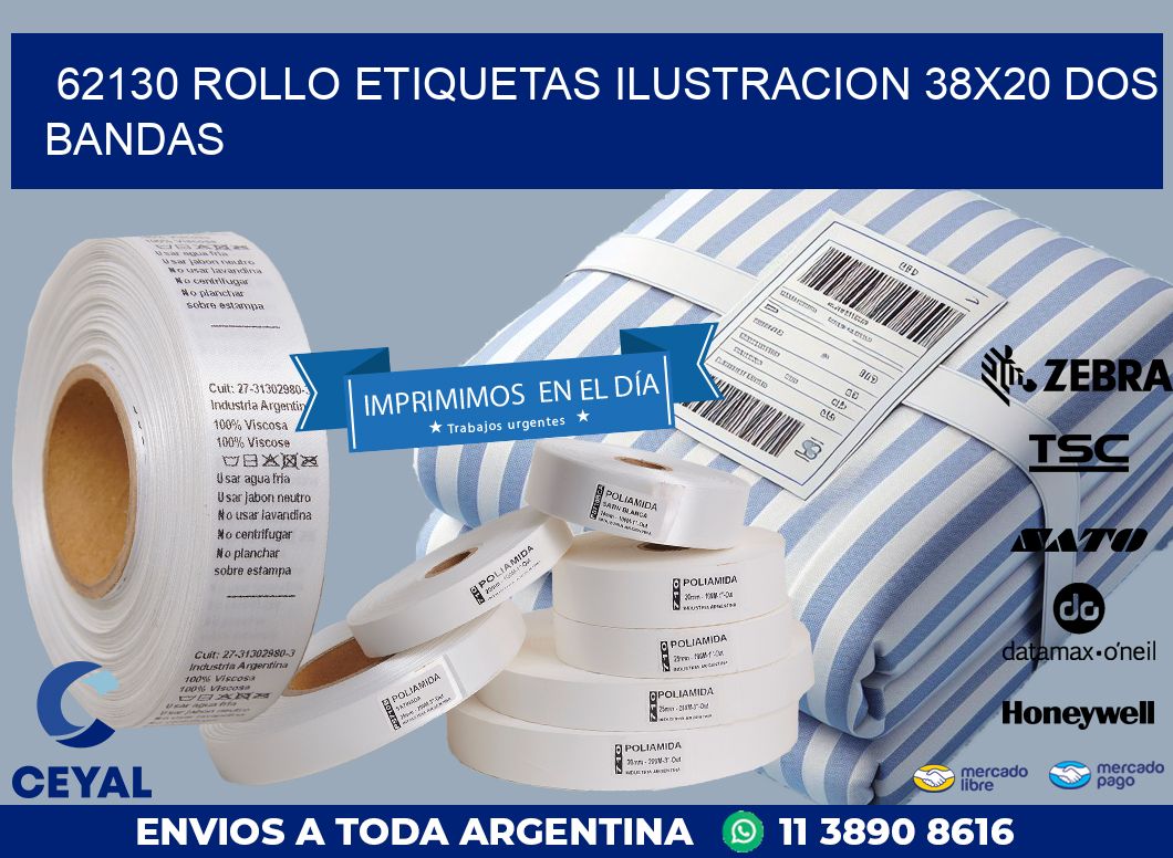 62130 ROLLO ETIQUETAS ILUSTRACION 38X20 DOS BANDAS