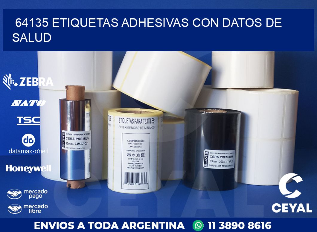 64135 ETIQUETAS ADHESIVAS CON DATOS DE SALUD