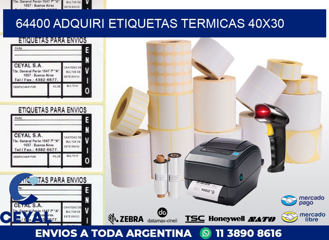 64400 ADQUIRI ETIQUETAS TERMICAS 40X30