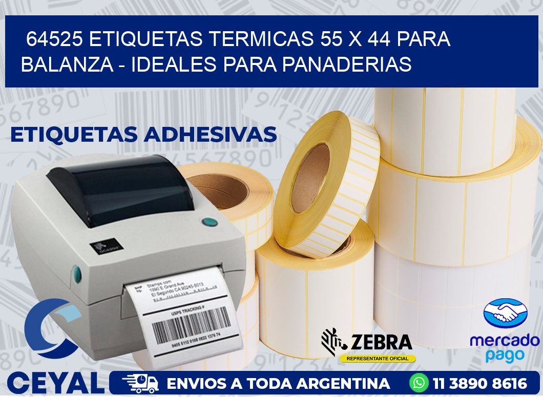 64525 ETIQUETAS TERMICAS 55 X 44 PARA BALANZA - IDEALES PARA PANADERIAS