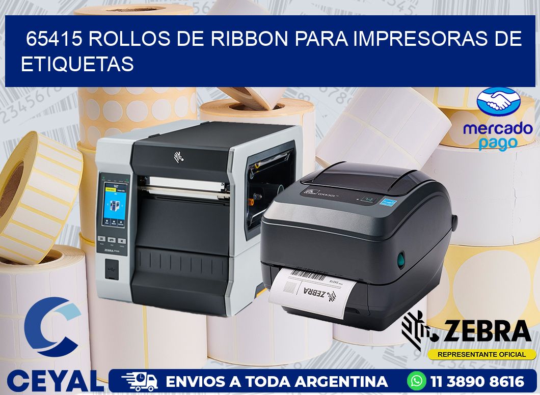 65415 ROLLOS DE RIBBON PARA IMPRESORAS DE ETIQUETAS
