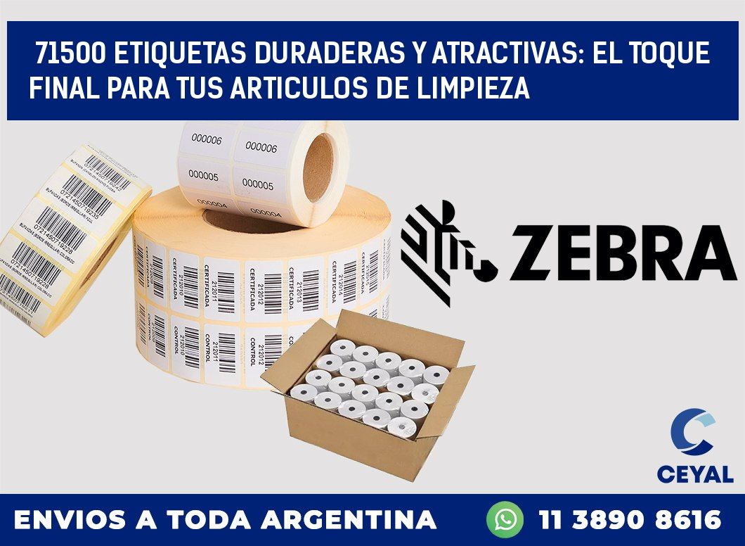 71500 ETIQUETAS DURADERAS Y ATRACTIVAS: EL TOQUE FINAL PARA TUS ARTICULOS DE LIMPIEZA