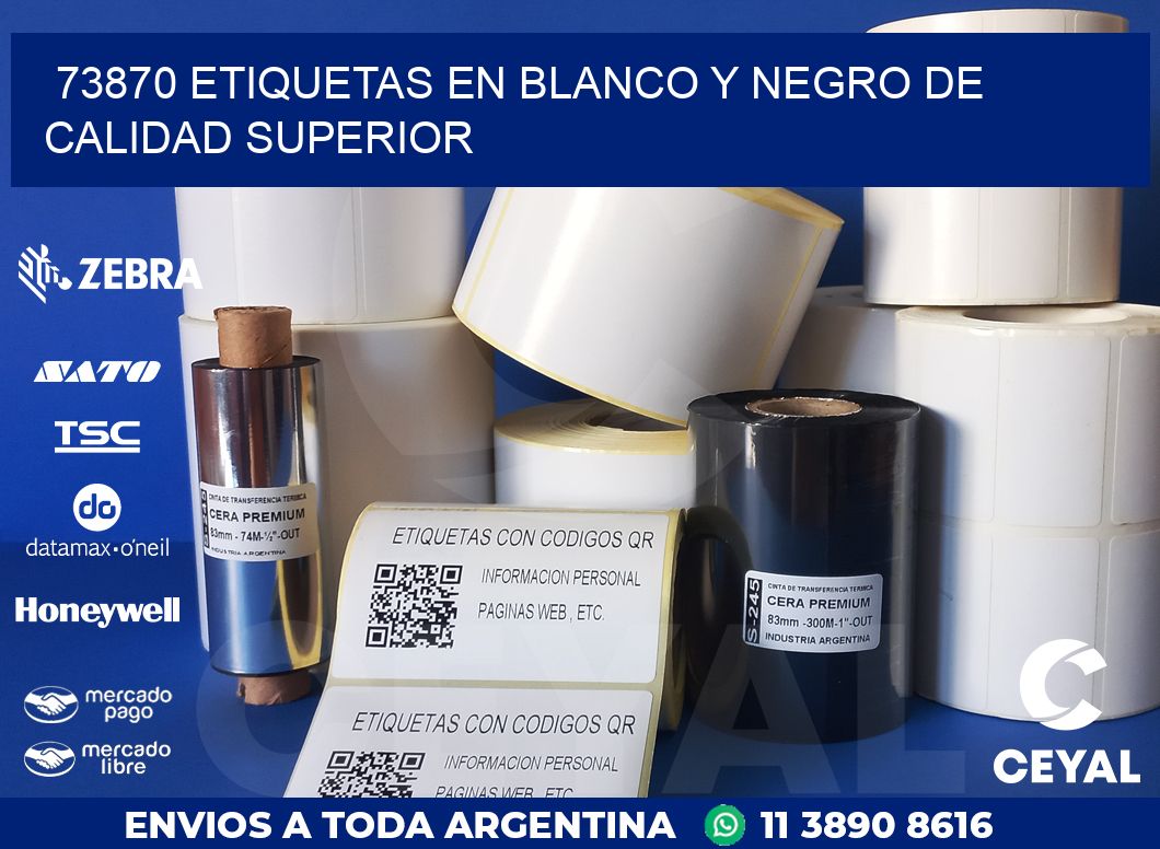 73870 ETIQUETAS EN BLANCO Y NEGRO DE CALIDAD SUPERIOR