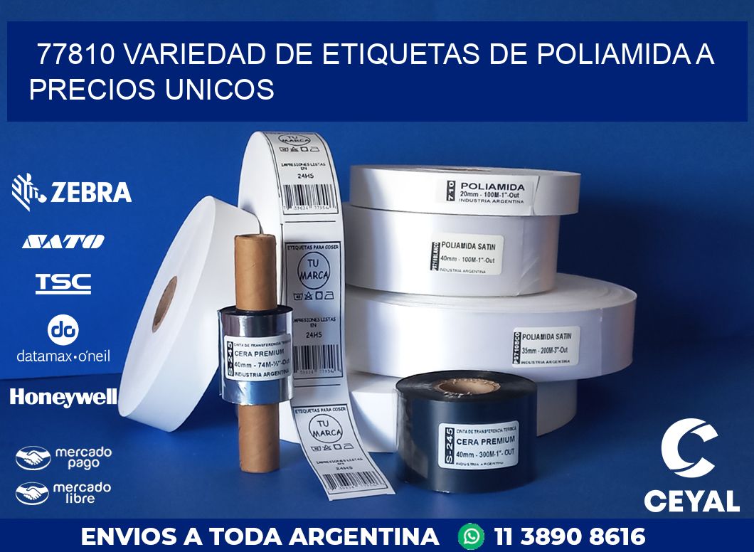 77810 VARIEDAD DE ETIQUETAS DE POLIAMIDA A PRECIOS UNICOS