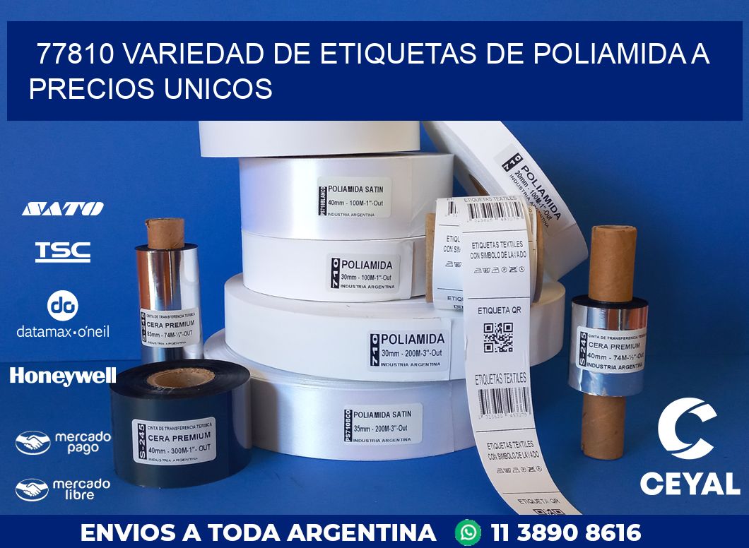 77810 VARIEDAD DE ETIQUETAS DE POLIAMIDA A PRECIOS UNICOS