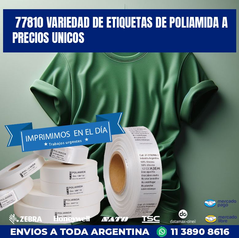 77810 VARIEDAD DE ETIQUETAS DE POLIAMIDA A PRECIOS UNICOS