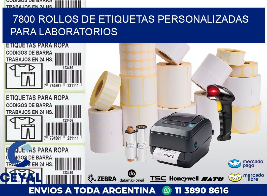 7800 ROLLOS DE ETIQUETAS PERSONALIZADAS PARA LABORATORIOS