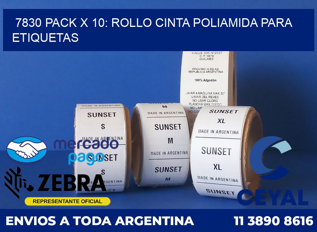 7830 PACK X 10: ROLLO CINTA POLIAMIDA PARA ETIQUETAS