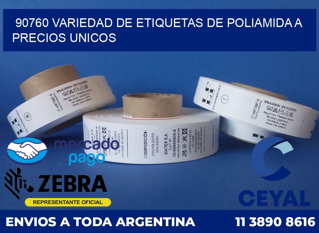 90760 VARIEDAD DE ETIQUETAS DE POLIAMIDA A PRECIOS UNICOS