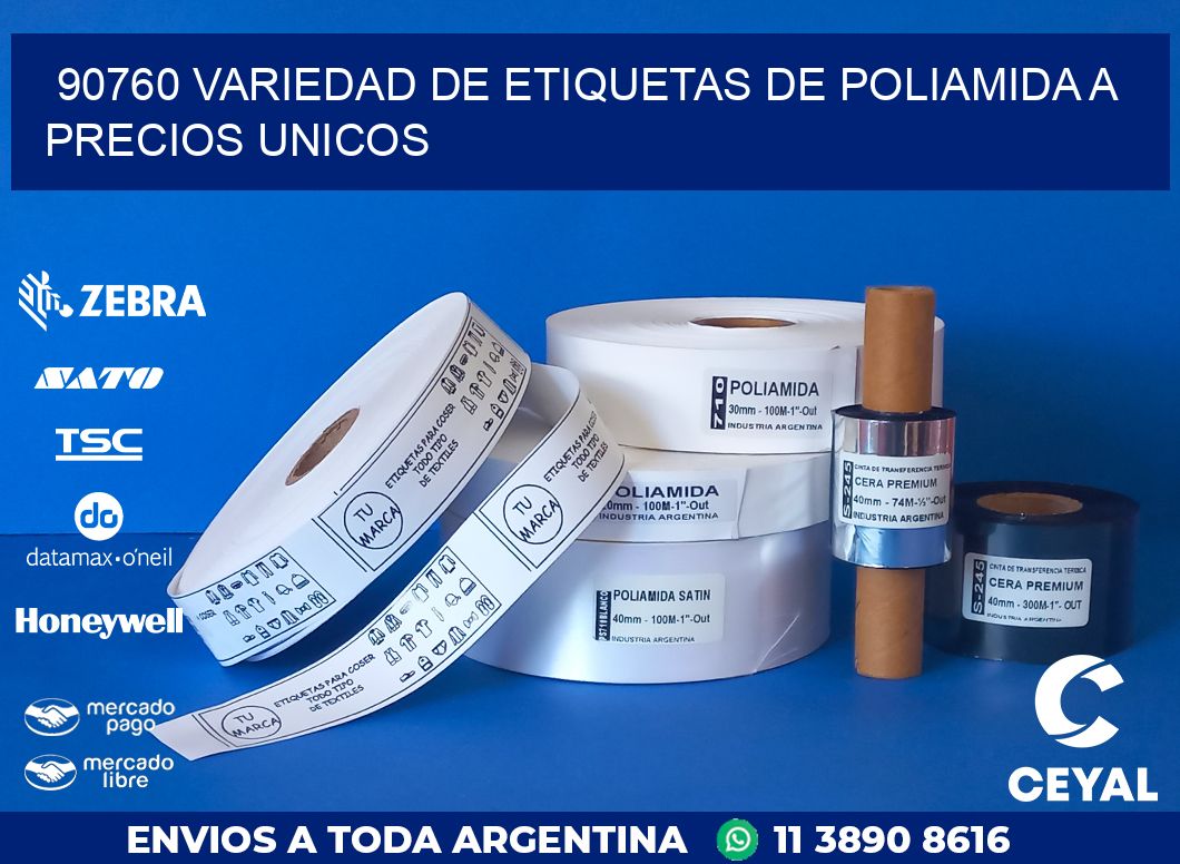90760 VARIEDAD DE ETIQUETAS DE POLIAMIDA A PRECIOS UNICOS