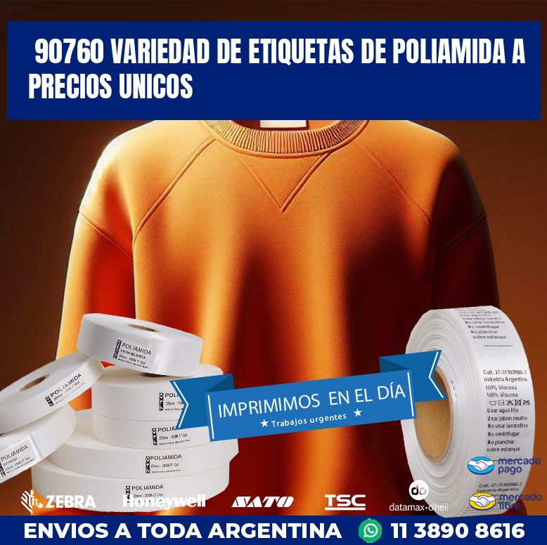 90760 VARIEDAD DE ETIQUETAS DE POLIAMIDA A PRECIOS UNICOS