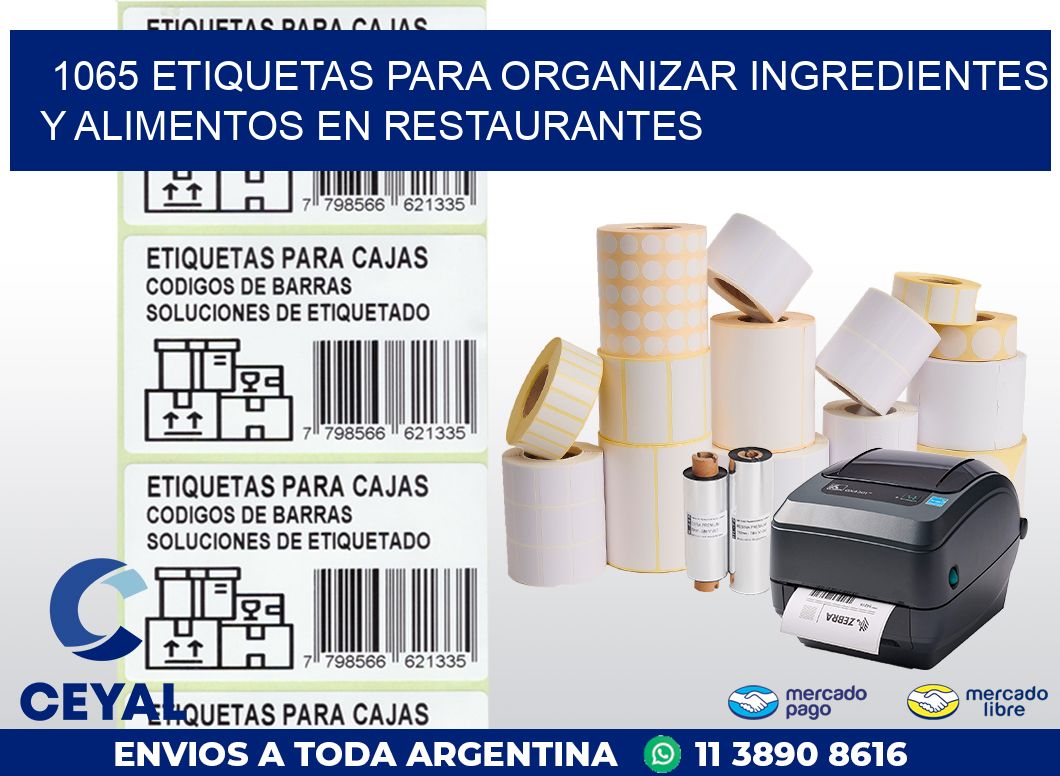 1065 ETIQUETAS PARA ORGANIZAR INGREDIENTES Y ALIMENTOS EN RESTAURANTES