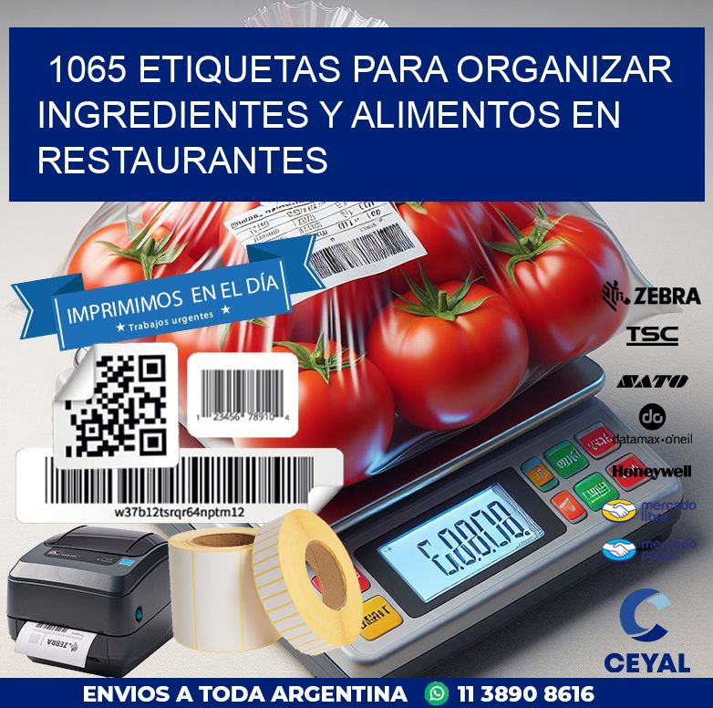 1065 ETIQUETAS PARA ORGANIZAR INGREDIENTES Y ALIMENTOS EN RESTAURANTES