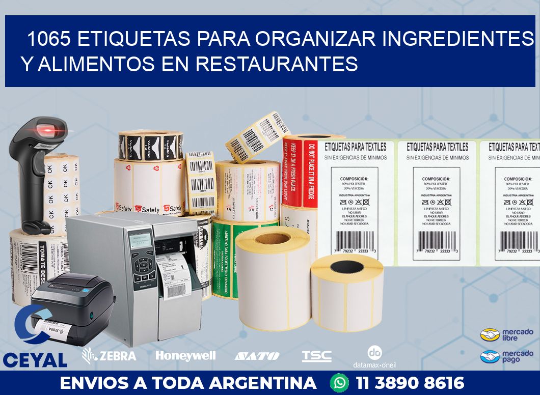 1065 ETIQUETAS PARA ORGANIZAR INGREDIENTES Y ALIMENTOS EN RESTAURANTES