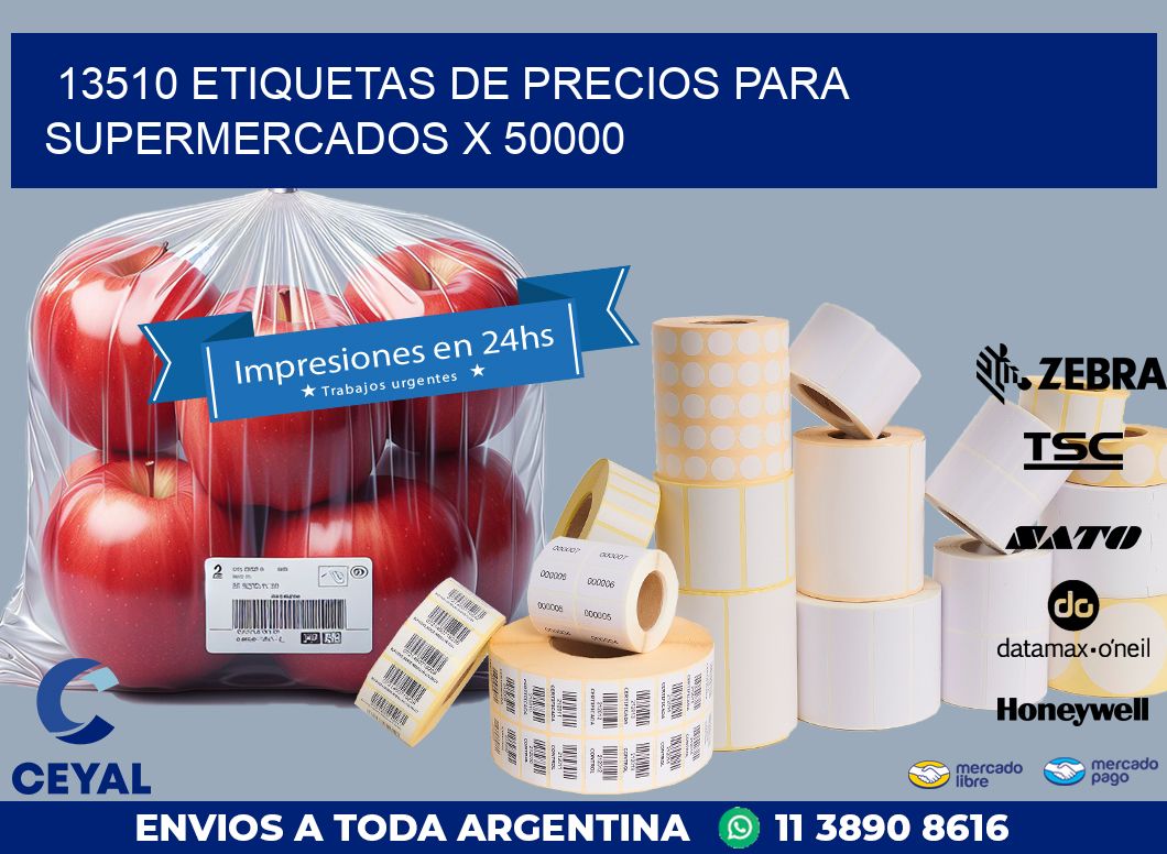 13510 ETIQUETAS DE PRECIOS PARA SUPERMERCADOS X 50000