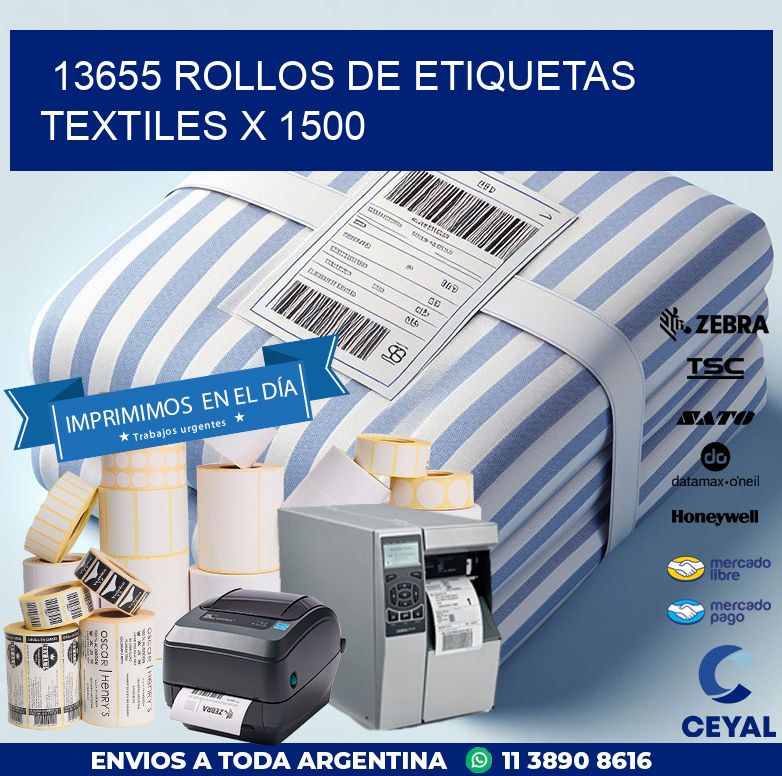 13655 ROLLOS DE ETIQUETAS TEXTILES X 1500