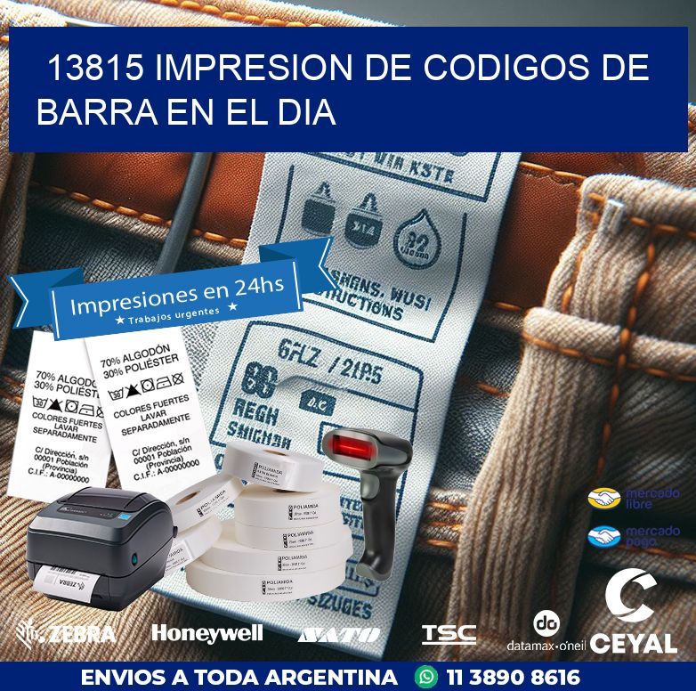 13815 IMPRESION DE CODIGOS DE BARRA EN EL DIA